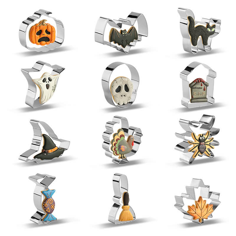 Bộ nhấn cutter 12 hình Halloween cao 2.5cm