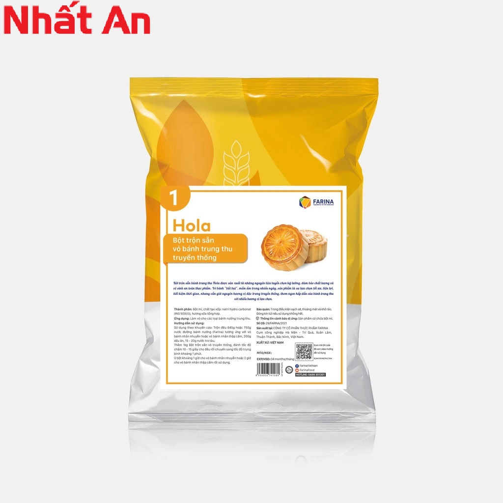 Bột trộn sẵn vỏ bánh trung thu truyền thống Hola Farina 1kg