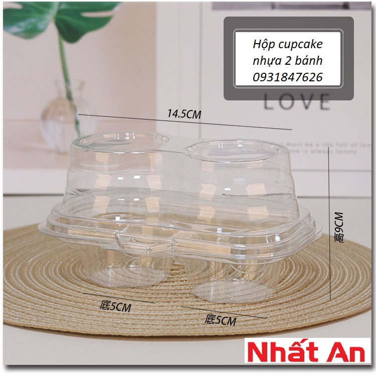 Hộp cupcake nhựa 2 bánh