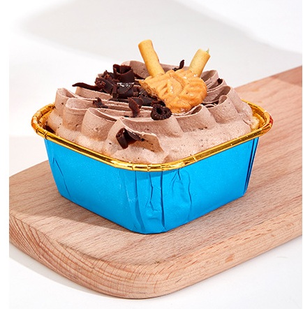 Cup giấy / chén giấy cupcake vuông màu hồng 50 cái