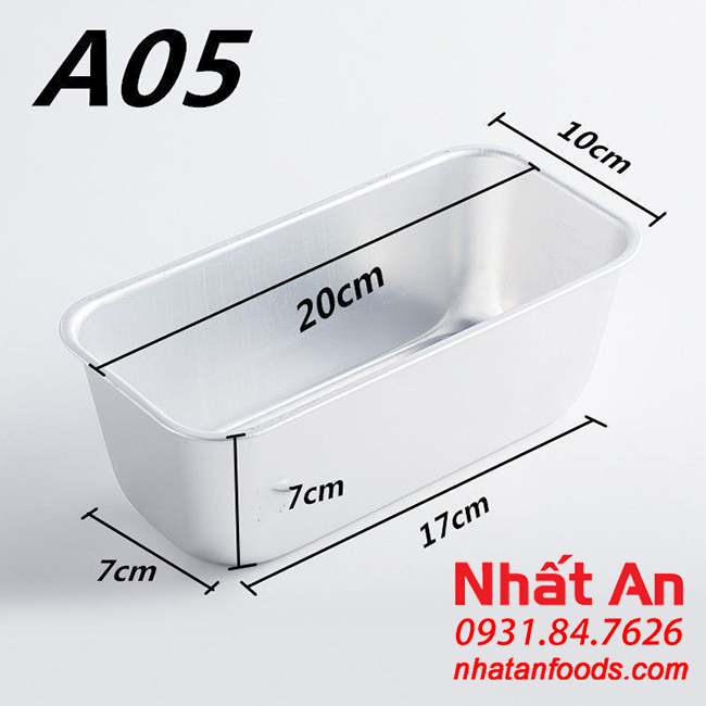 Khuôn nhôm nướng bánh hình chữ nhật A05