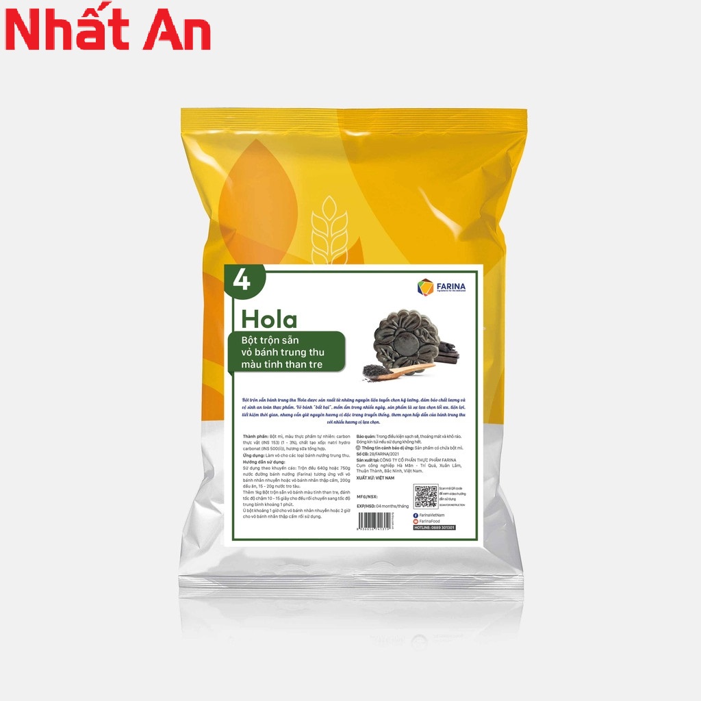 Bột trộn sẵn vỏ bánh trung thu Tinh than tre Hola Farina 1kg