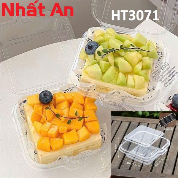 Hộp Nhựa Bento Vuông Trong Suốt HT3071