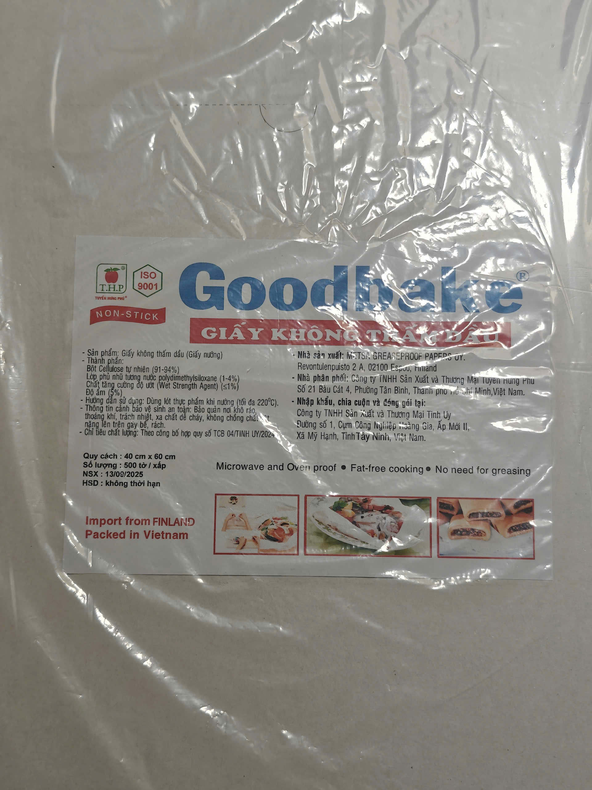 Giấy nướng bánh cắt sẵn 40x60cm 500 tờ