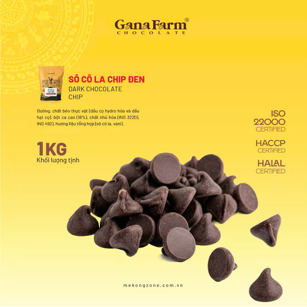 Socola chip đen GanaFarm ( chia lẻ từ túi 1kg )