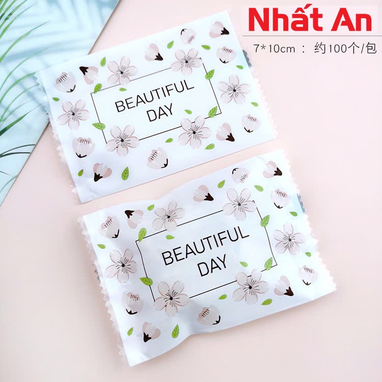 Túi hàn 7x10cm Beautiful day - xấp 100 túi