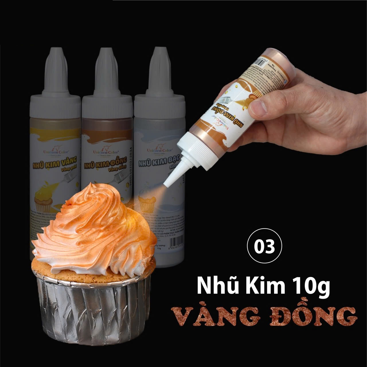 Màu nhũ kim đồng Unicorn 10gr