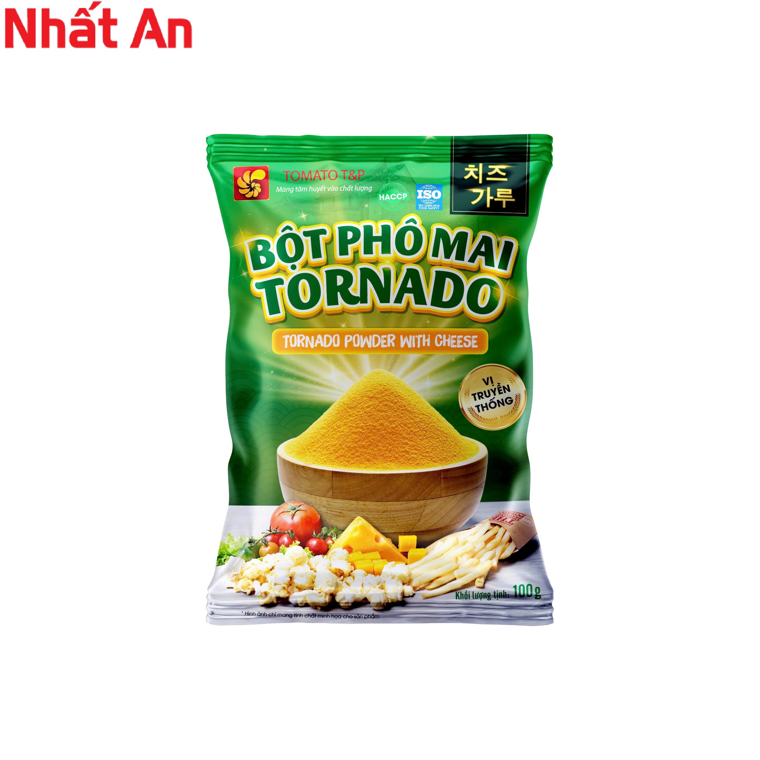 Bột Phô Mai lắc cam Tornado Vị Truyền Thống 100gr & 1kg