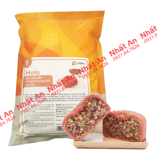 Bột trộn sẵn vỏ bánh trung thu Gạo lứt Hola Farina 1kg