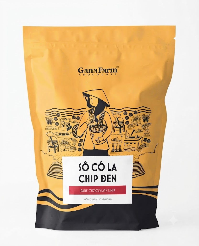 Socola chip đen GanaFarm ( chia lẻ từ túi 1kg )