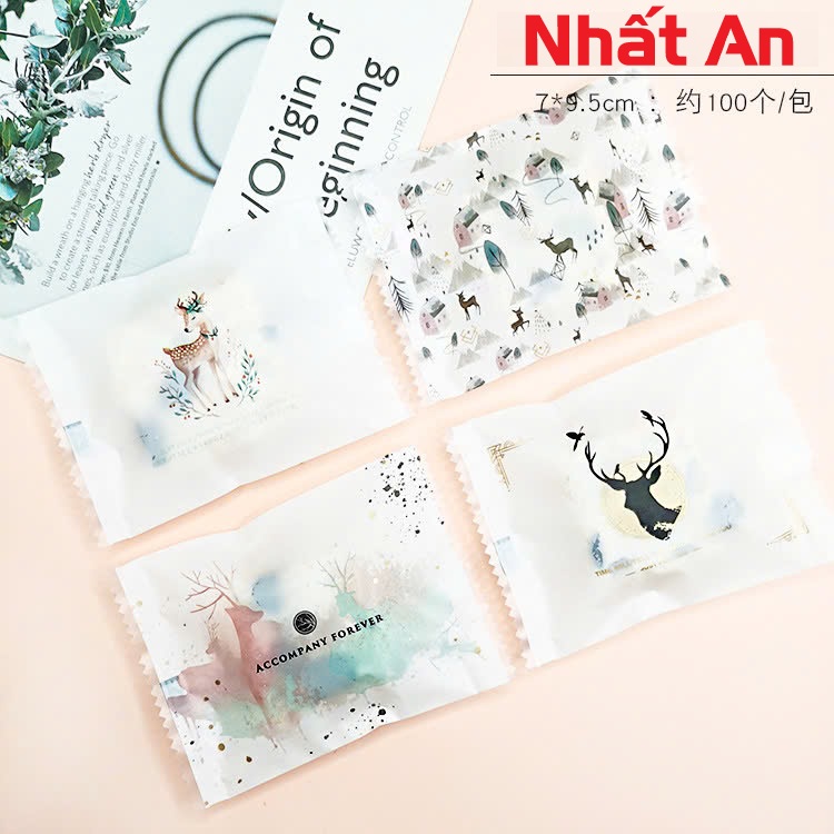 Túi hàn 7x10cm Accompany forever - xấp 100 túi