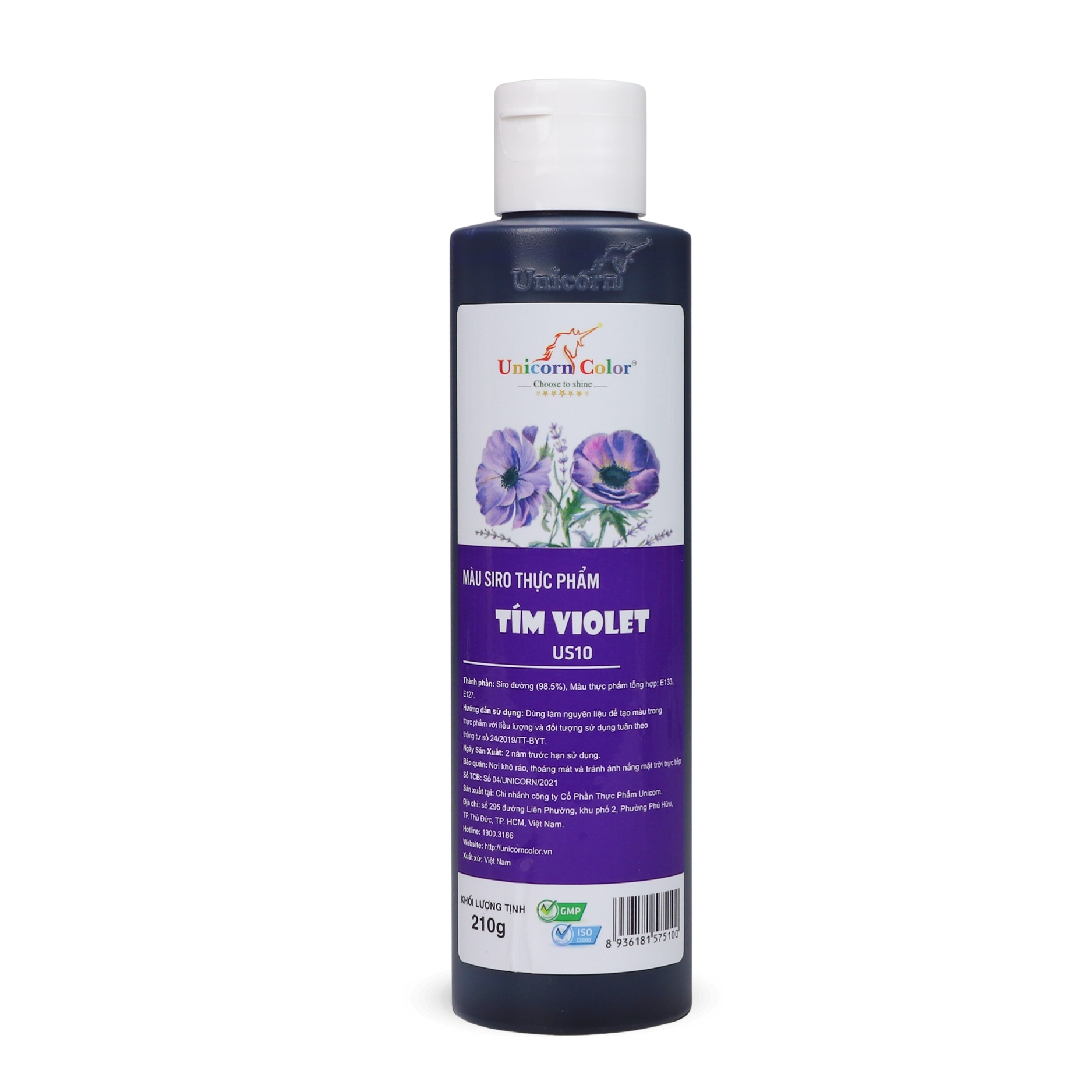 Màu nước tím violet unicorn 210gr