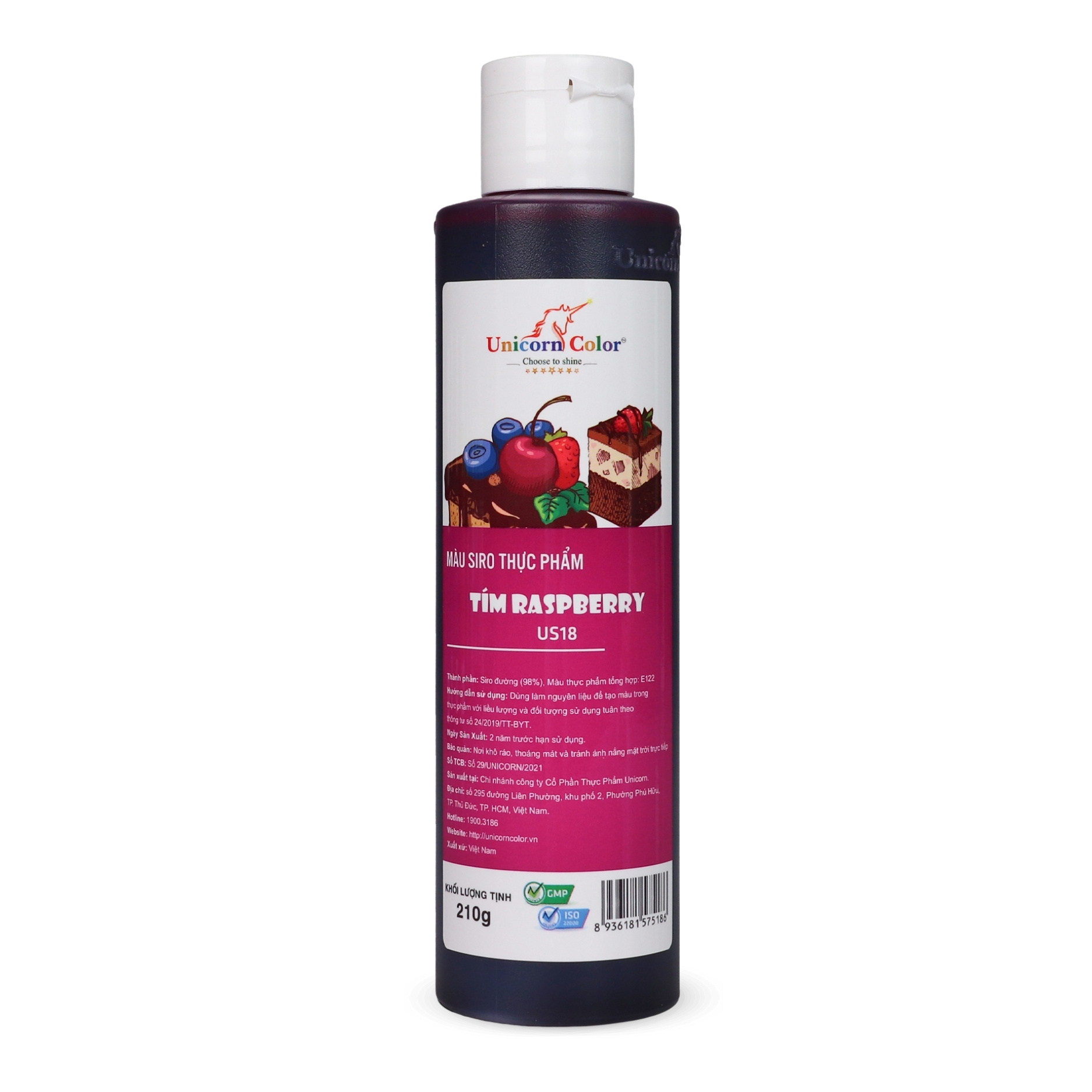 Màu nước tím raspberry unicorn 210gr