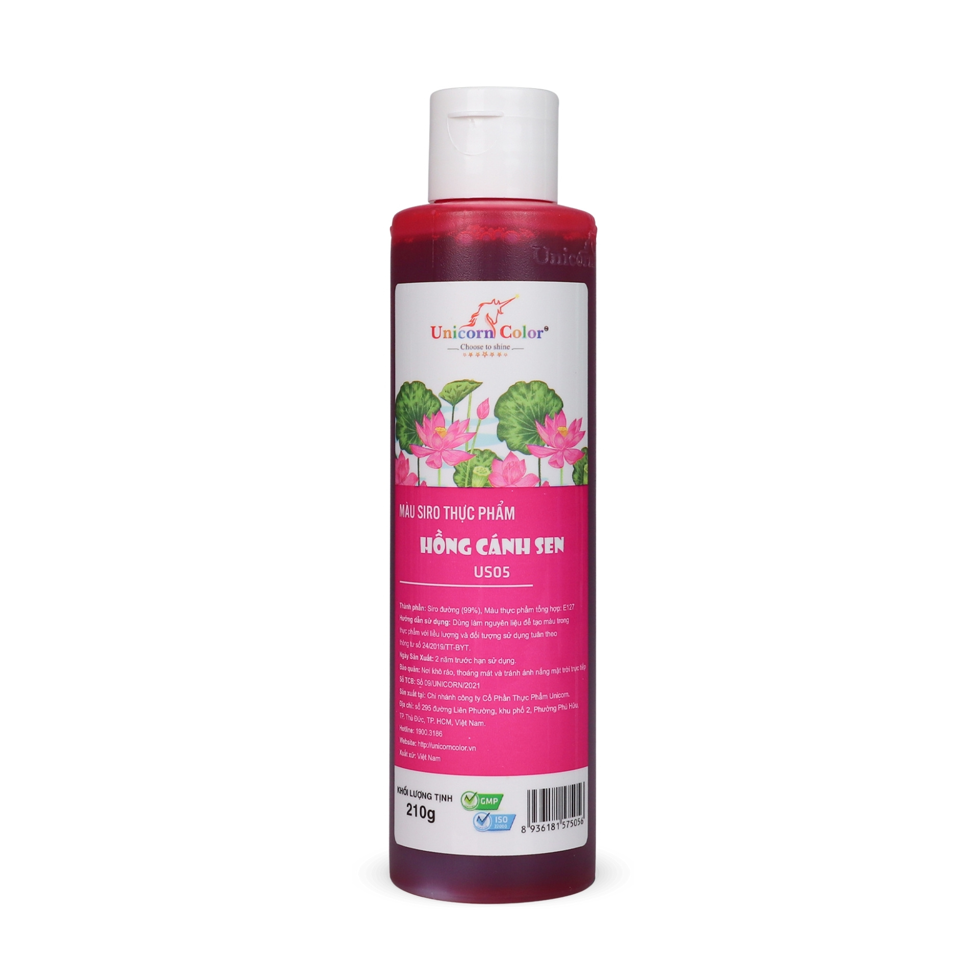 Màu nước hồng cánh sen unicorn 210gr