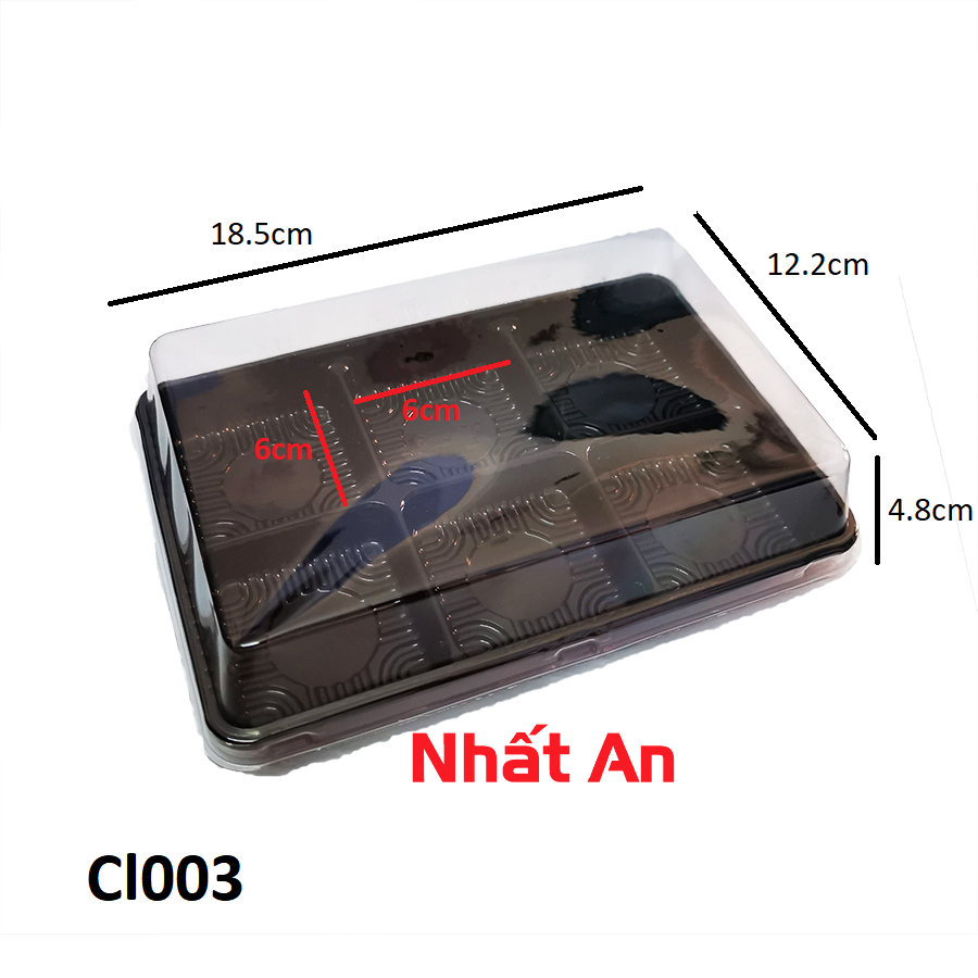 Hộp nhựa đế đen 6 ngăn (Có 4 mẫu)