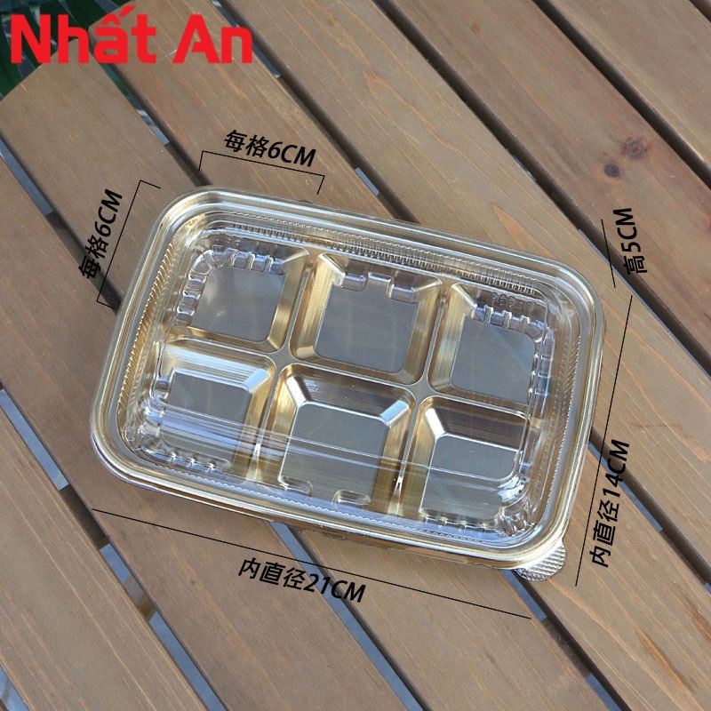 Hộp nhựa 6 ngăn vàng QF996