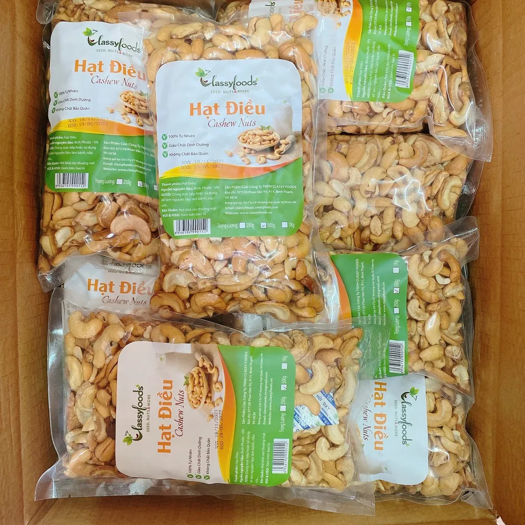 Hạt điều tách vỏ rang muối 100g/ 200g/ 500g/ 1kg