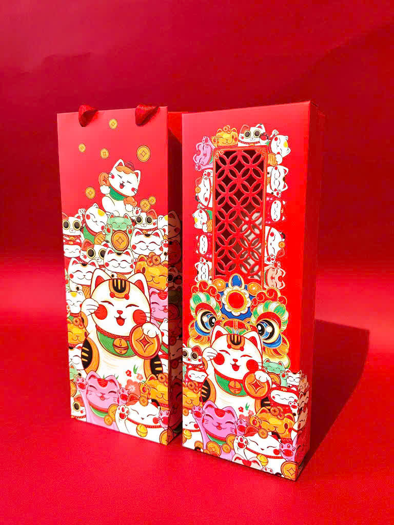 Hộp Tết Hộp Bánh Dứa Mèo May Mắn