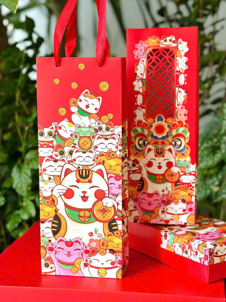 Hộp Tết Hộp Bánh Dứa Mèo May Mắn