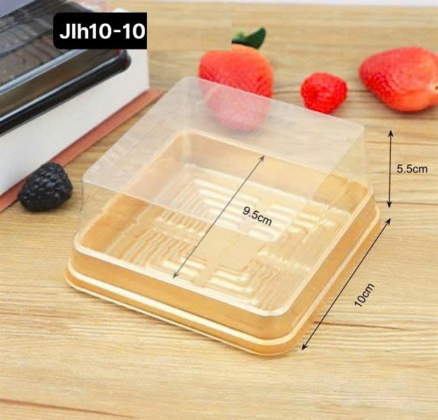 Khay trung thu vuông đế vàng JLH10-10 cho bánh 250gr