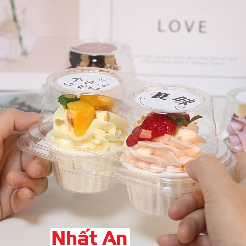 Hộp cupcake nhựa 2 bánh