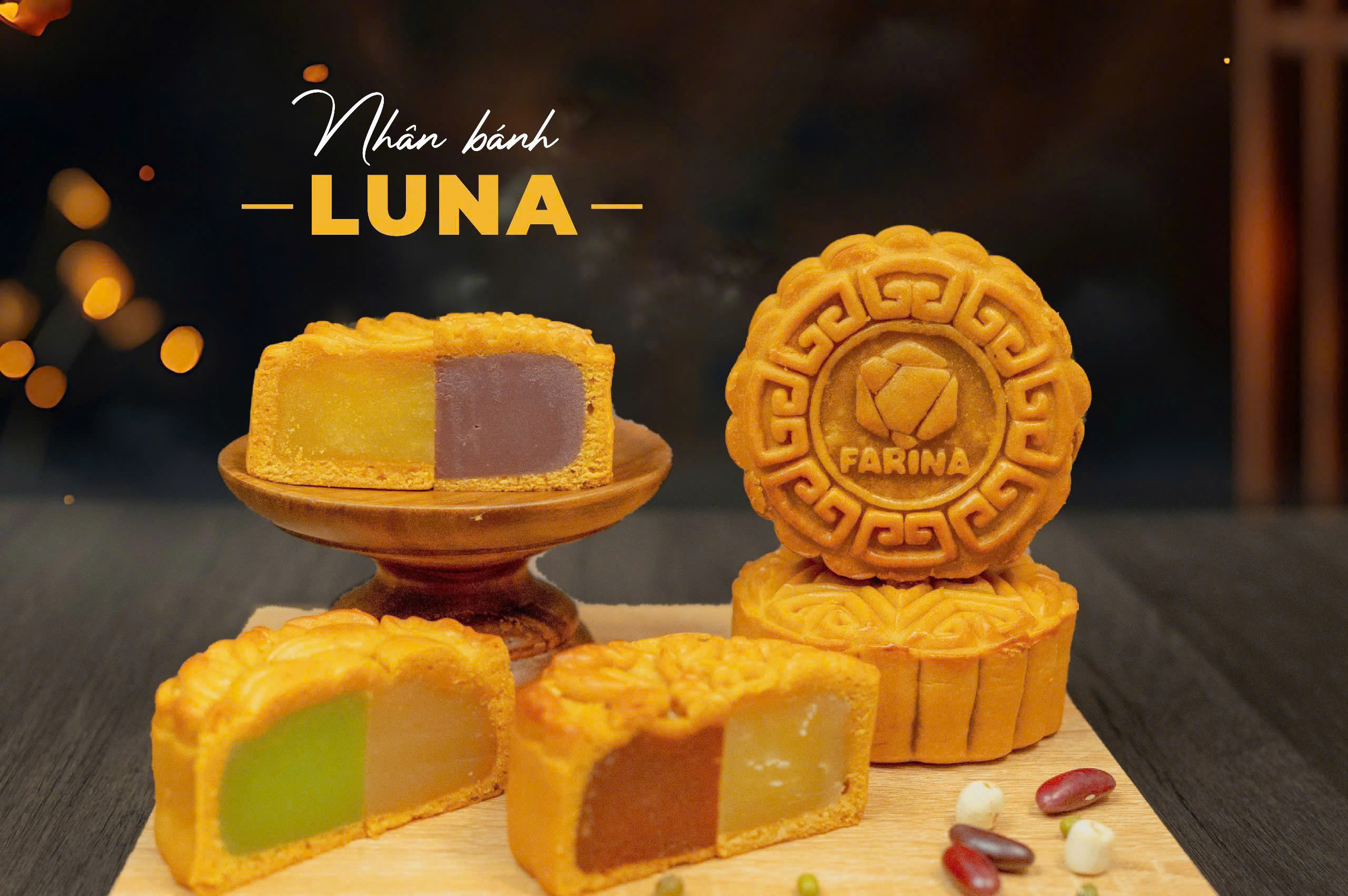 Nhân trung thu đậu xanh lá dứa Luna Farina 1kg