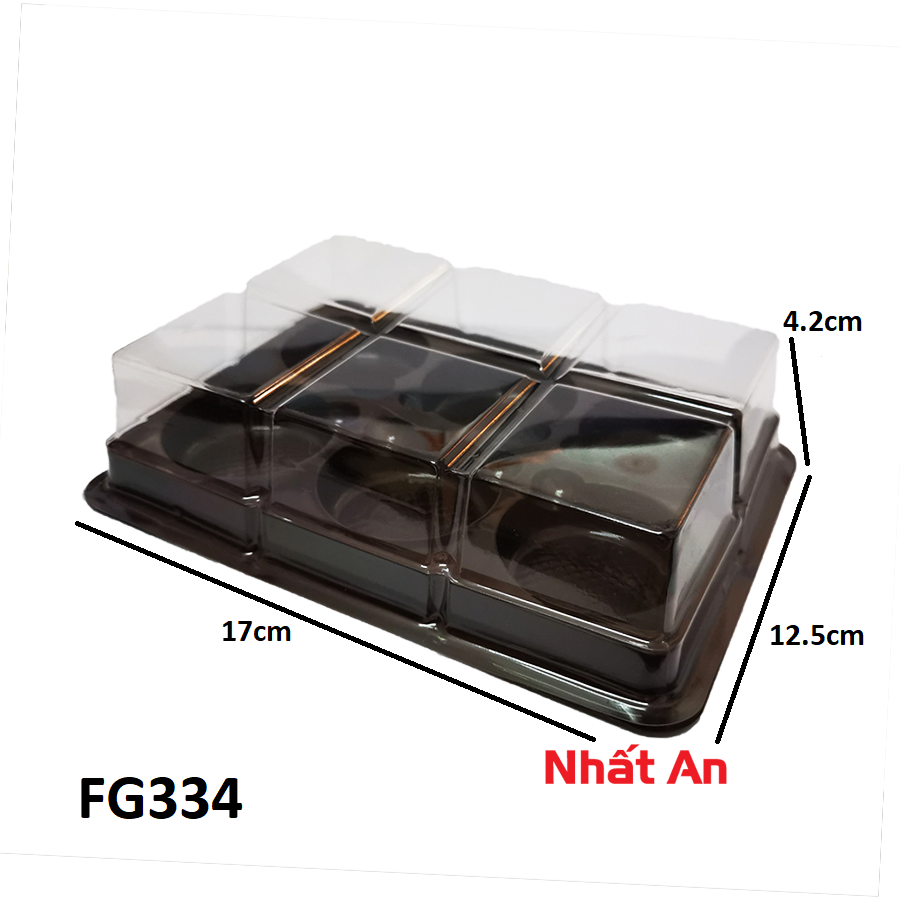 Hộp nhựa đế đen 6 ngăn (Có 4 mẫu)