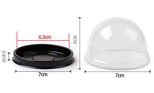 Hộp nhựa đế đen/ đế vàng bánh tròn 80gr (Có 2 size)