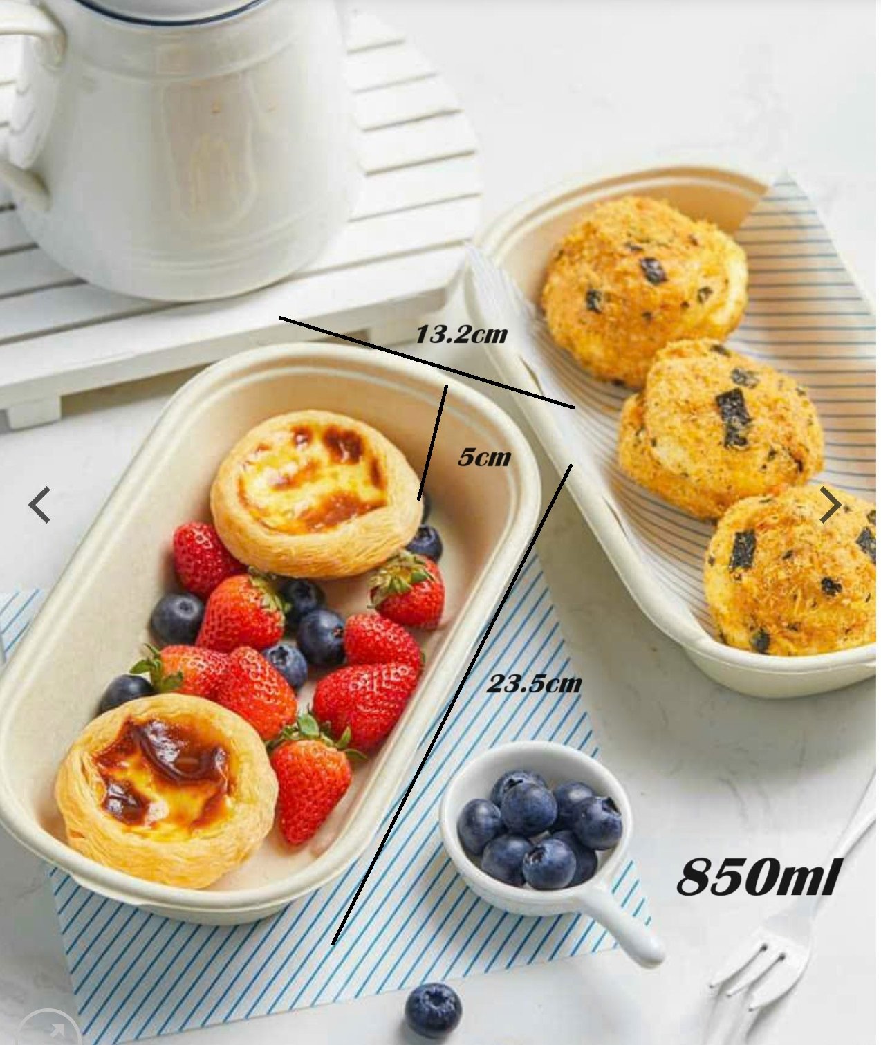 Hộp bã mía oval 1 ngăn nắp trong 850ml