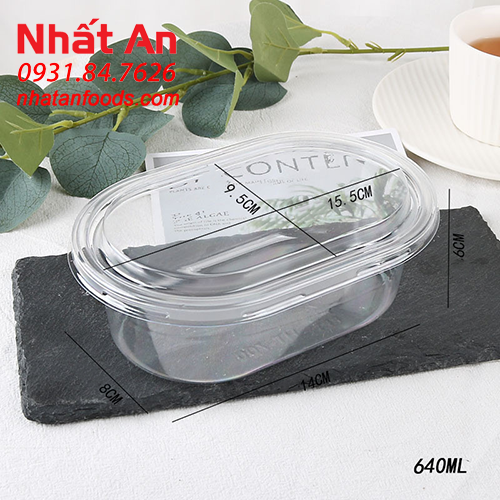 Hộp nhựa trong Oval HT700 (640ml)