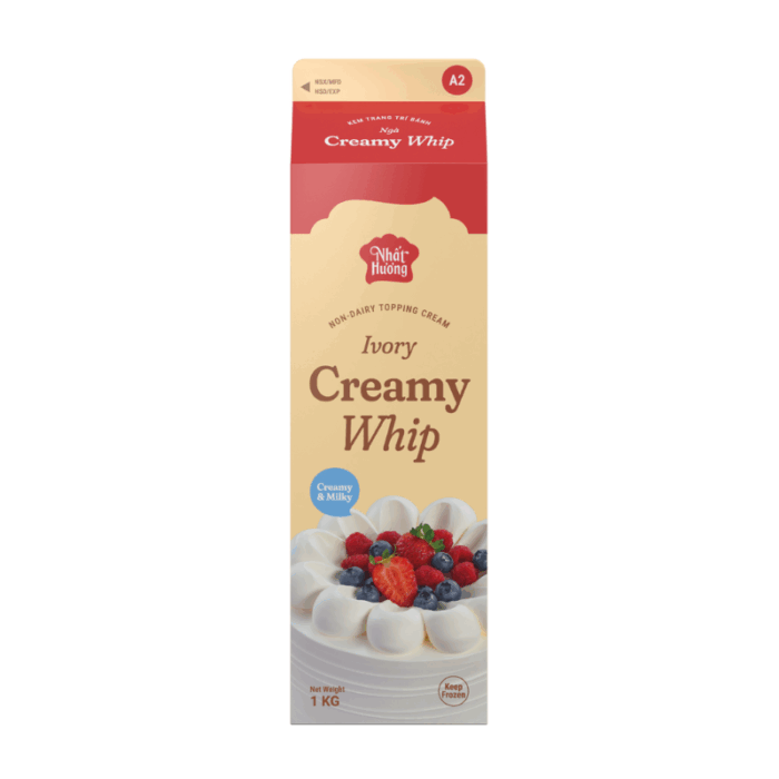 Kem trang trí bánh Creamy Whip Ngà 1kg/ Topping Creamy Whip 1kg