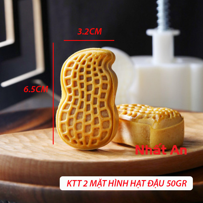 Khuôn trung thu 2 mặt hạt đậu phộng 50gr