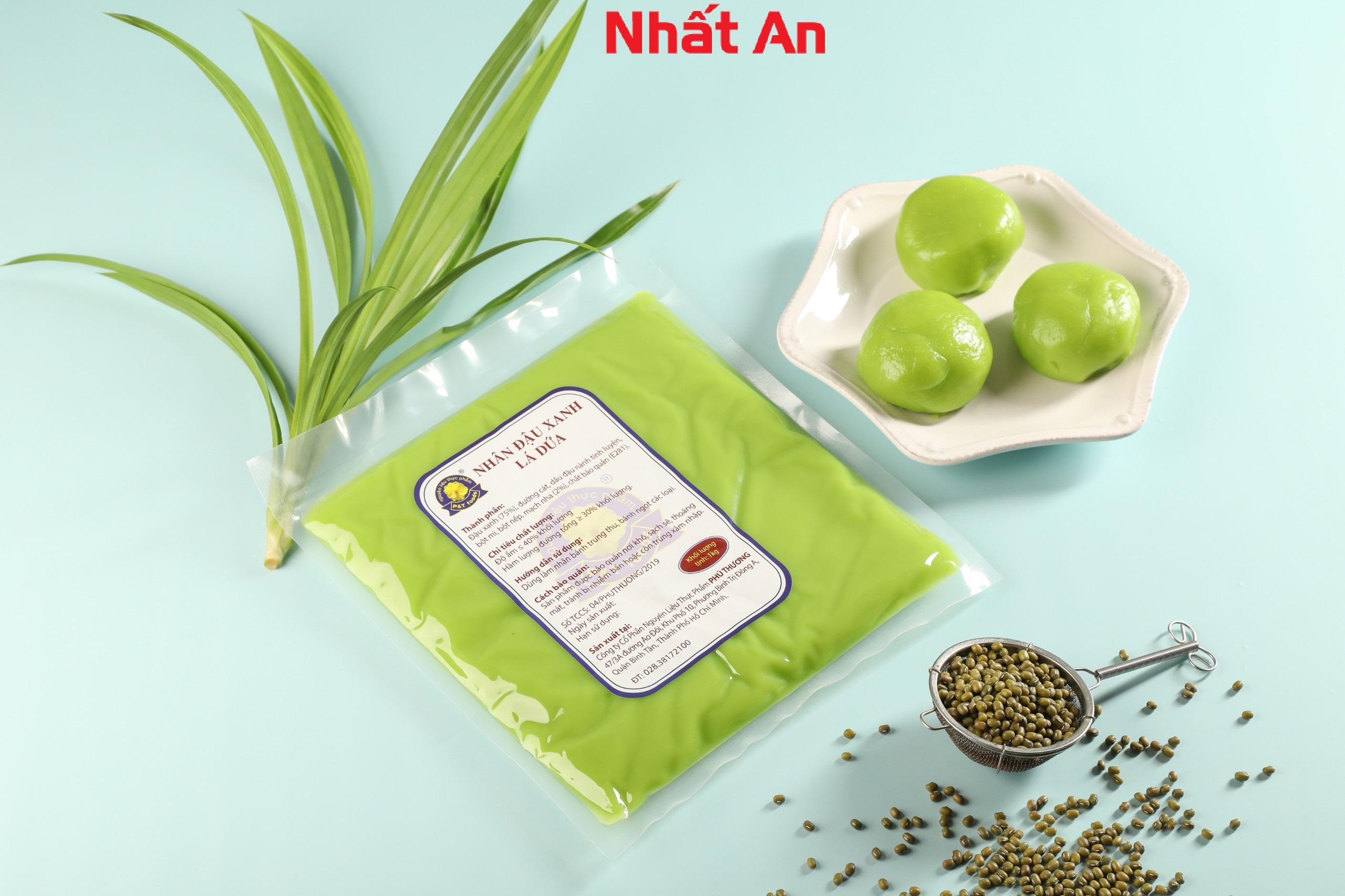 Nhân Trung Thu Đậu Xanh Lá Dứa Phú Thương 1kg