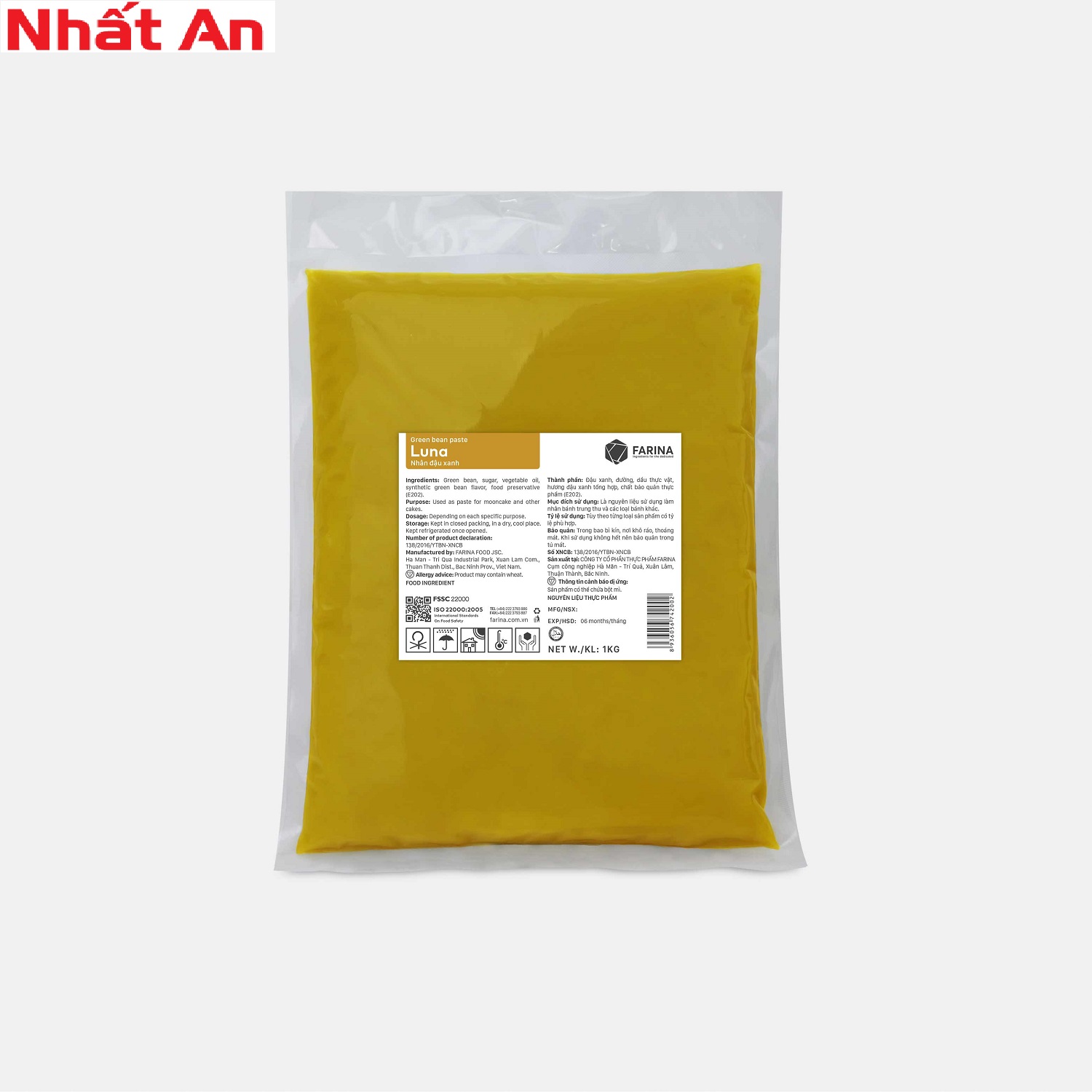 Nhân trung thu đậu xanh Luna Farina 1kg
