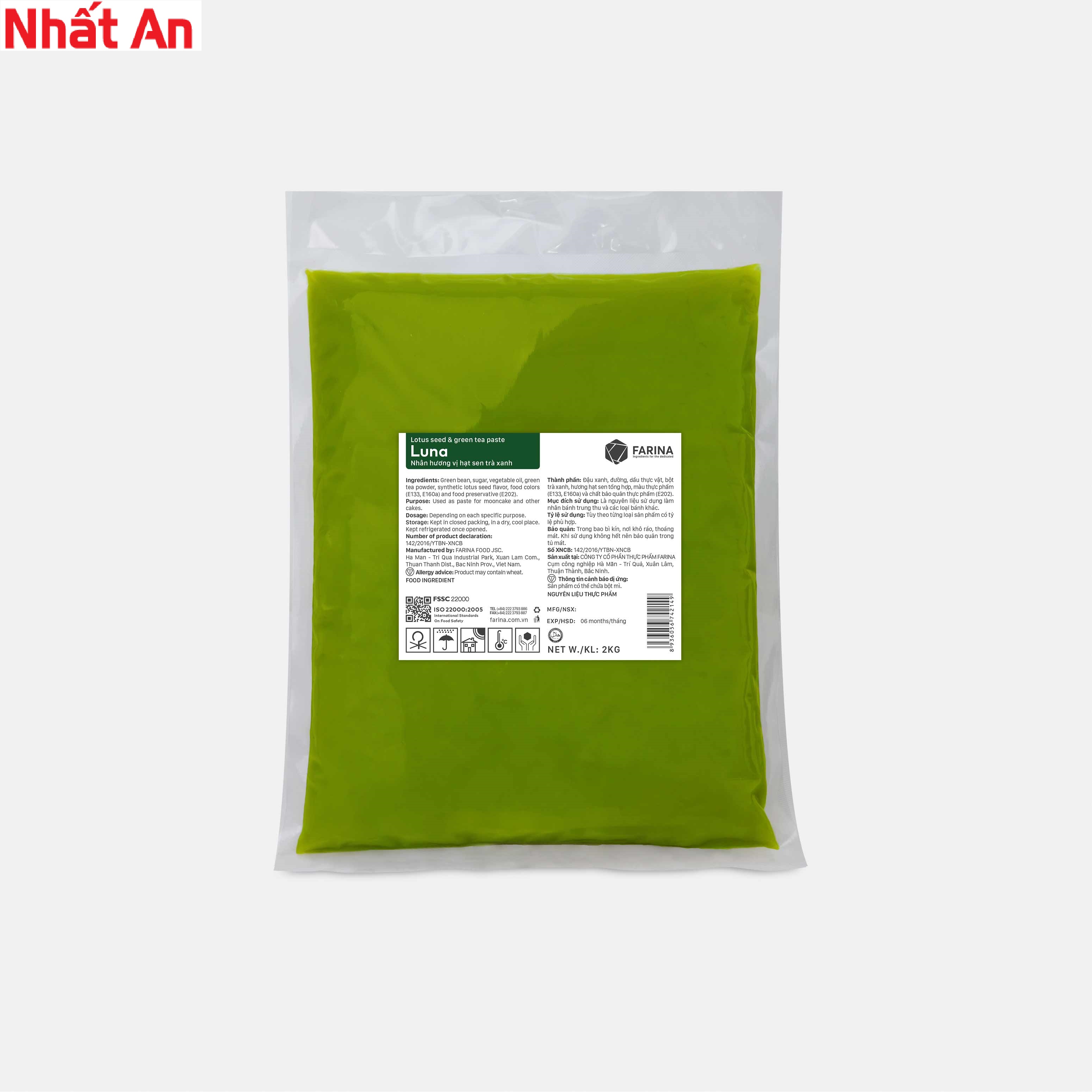 Nhân trung thu trà xanh Luna Farina 1kg