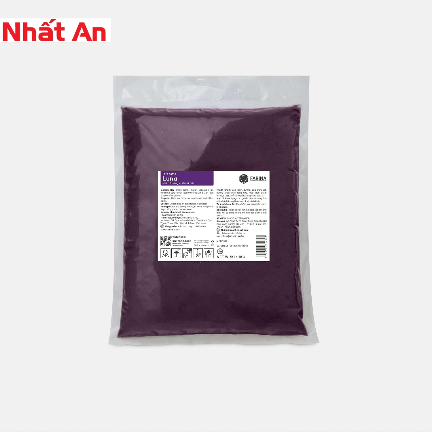 Nhân trung thu khoai môn Luna Farina 1kg