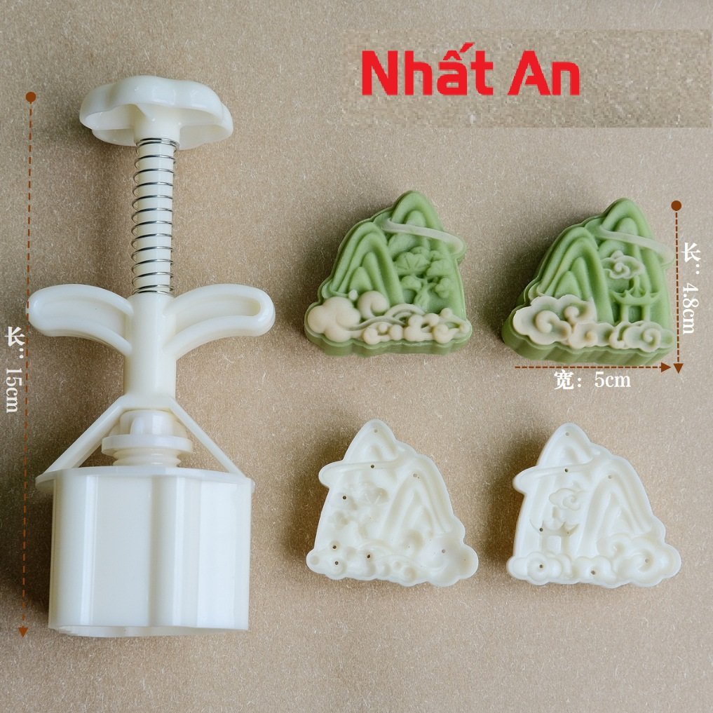 Khuôn trung thu lò xo 2 mặt Mây và Núi 50gr