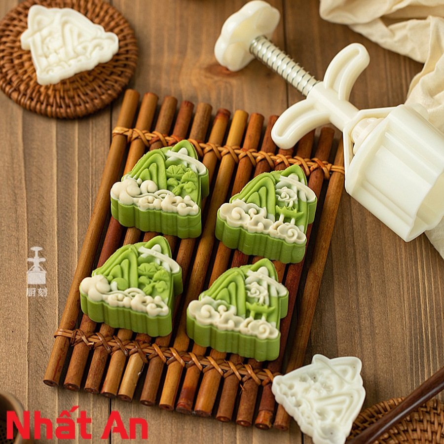 Khuôn trung thu lò xo 2 mặt Mây và Núi 50gr