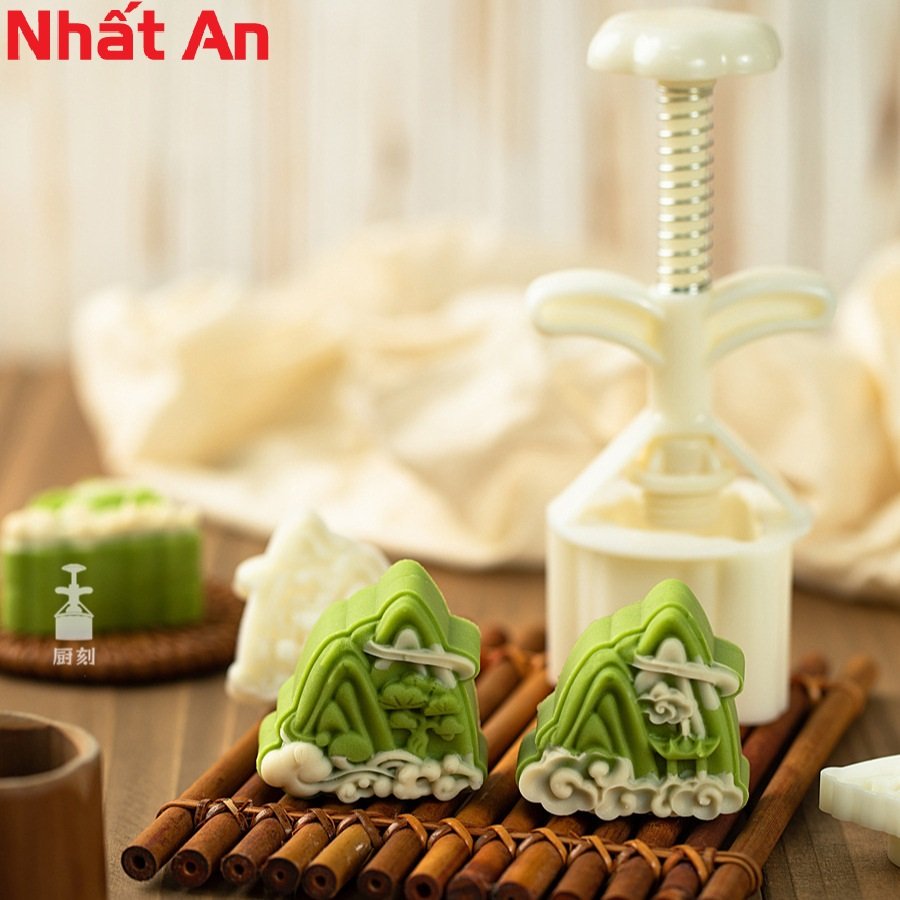 Khuôn trung thu lò xo 2 mặt Mây và Núi 50gr