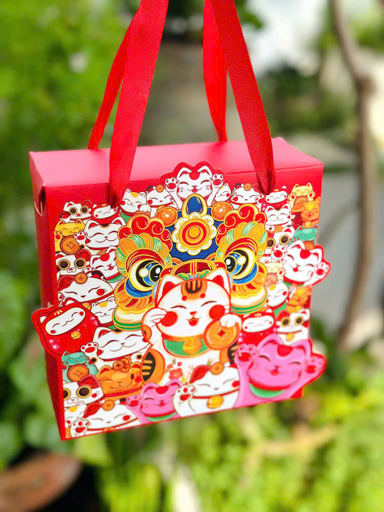 Hộp Tết Mèo Vẫy Tay - Kẹo Mứt Nhỏ