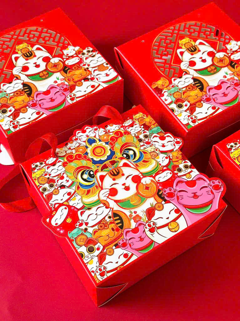 Hộp Tết Mèo Vẫy Tay - Kẹo Mứt Nhỏ