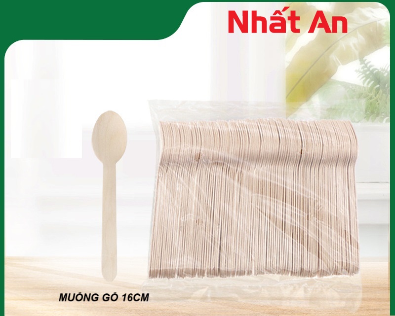 Muỗng gỗ dùng một lần 16cm