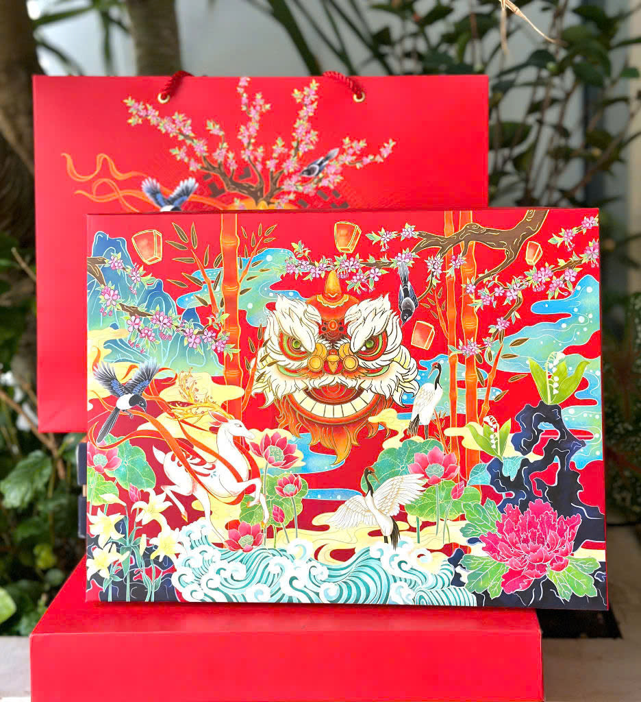 Hộp Tết Ép Kim Sang Trọng Nghênh Xuân 6H