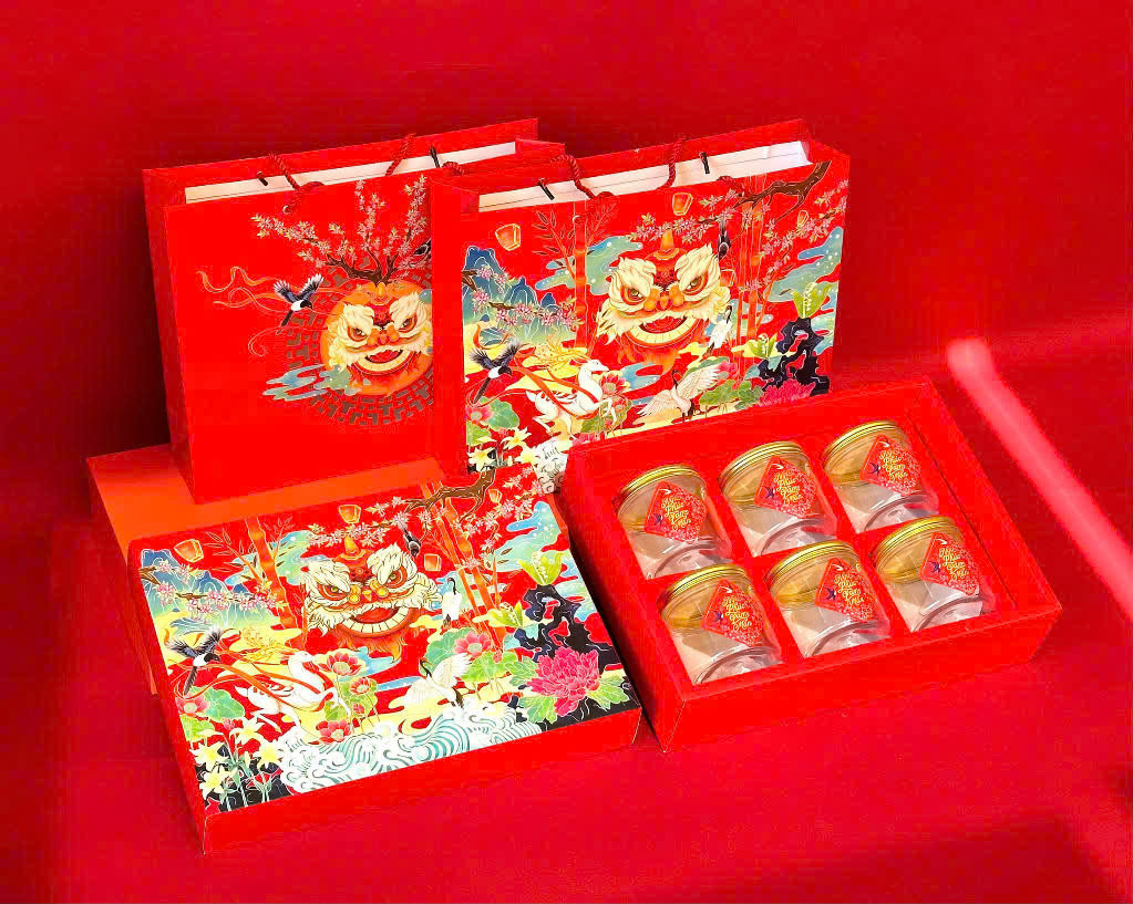 Hộp Tết Ép Kim Sang Trọng Nghênh Xuân 6H