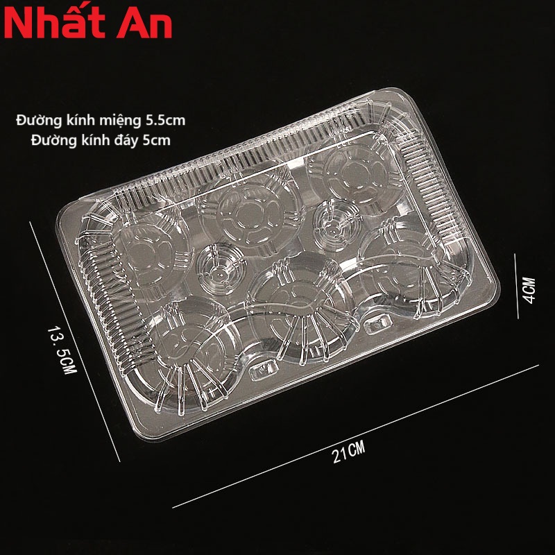 Hộp nhựa bánh tart 6 ngăn nhỏ