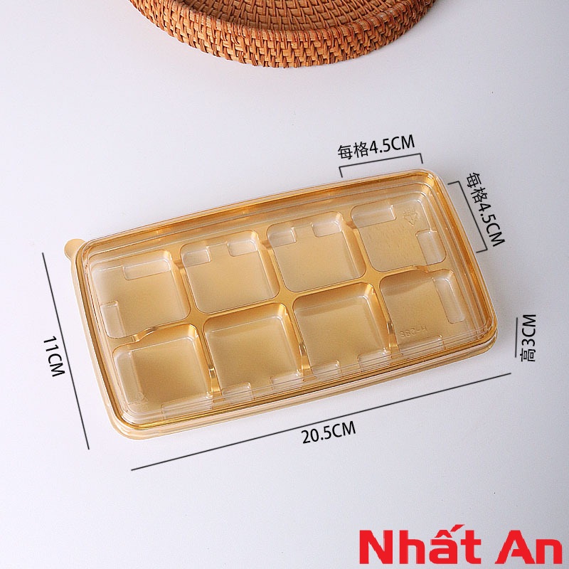 Hộp nhựa 8 ngăn đế vàng H288