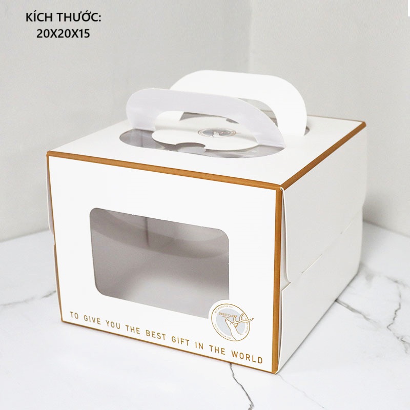Hộp bánh kem cửa sổ hình con nai 20x15cm