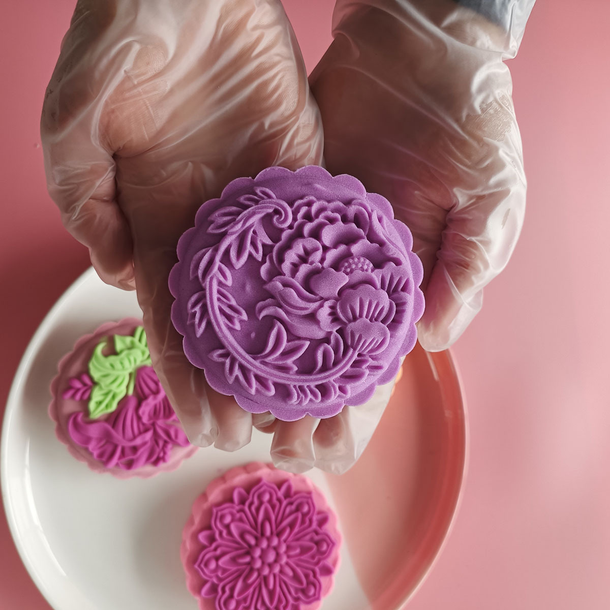 Khuôn Trung Thu 4 mặt chùm nho 200gr - 230gr