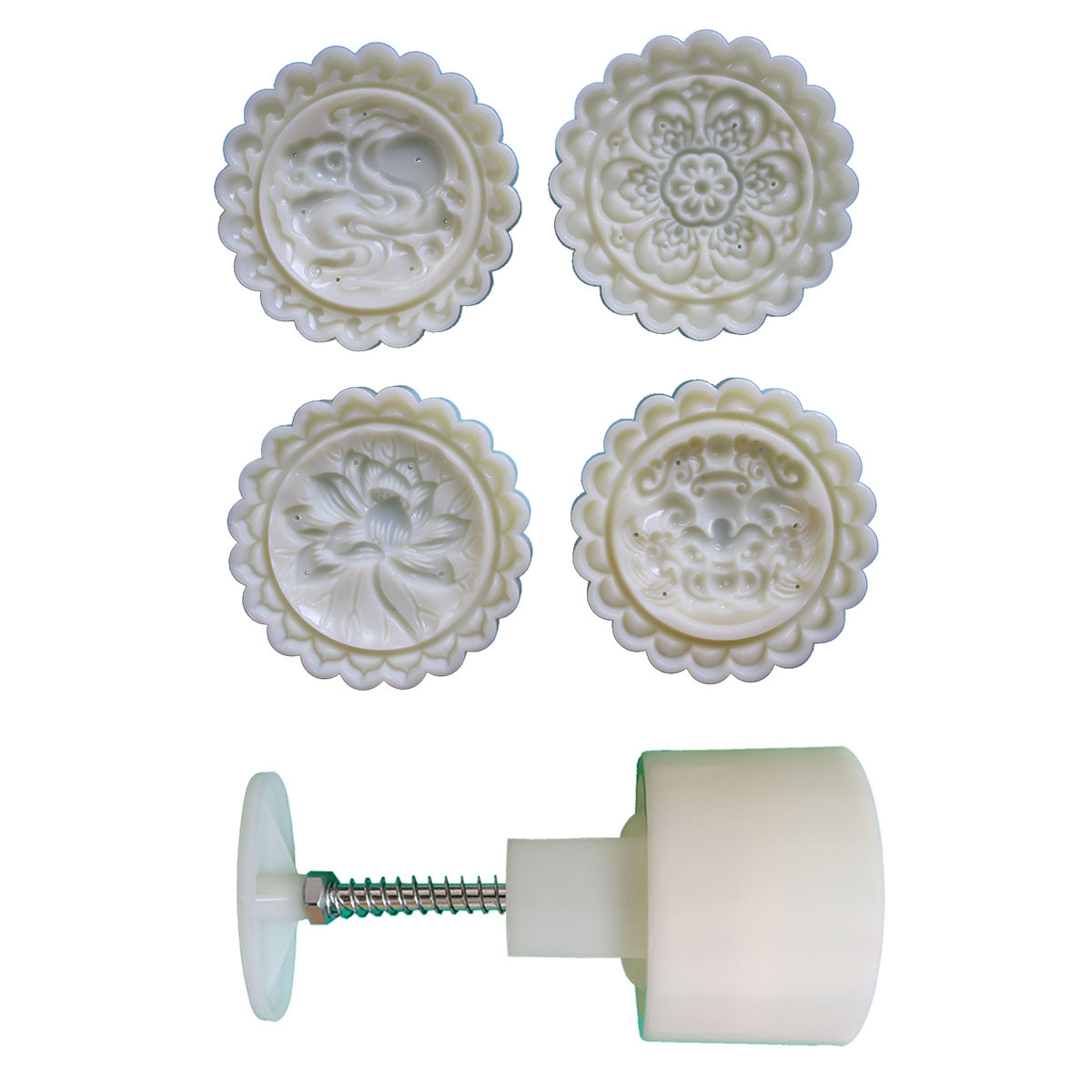 Khuôn Trung Thu 4 mặt Lân Sen 125gr