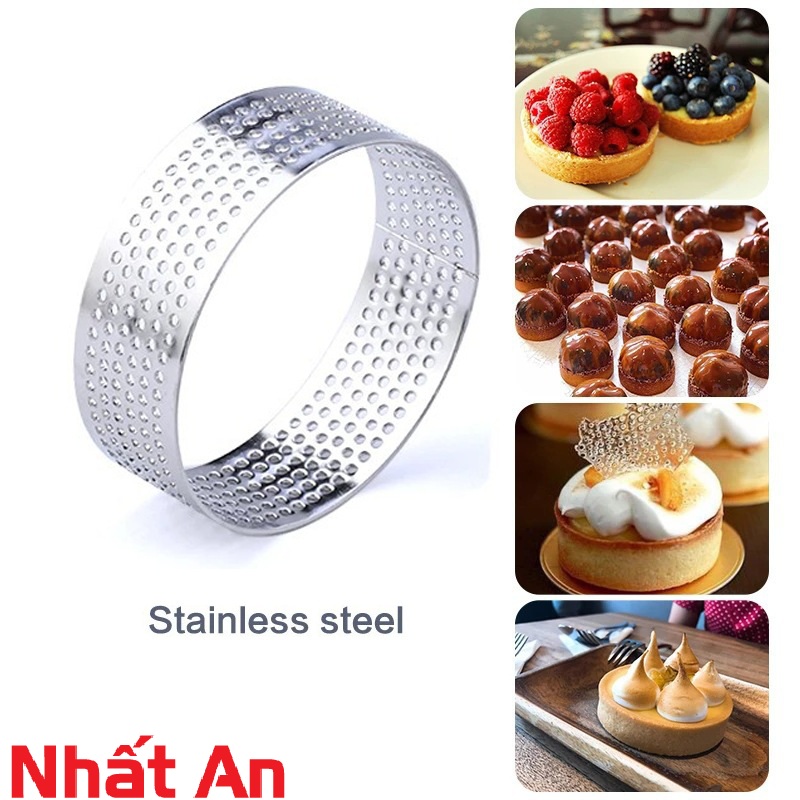 Khuôn ring tart có lỗ hình tròn 6cm - 8cm - 10cm
